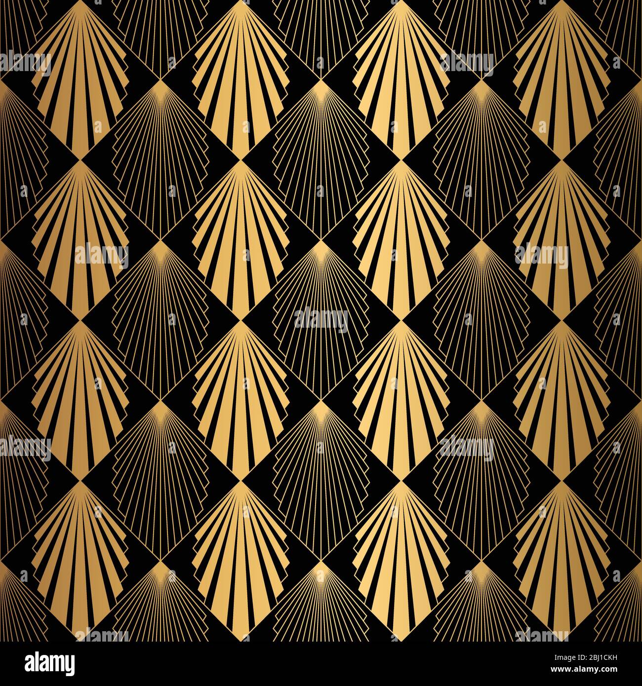Art Deco Pattern. Seamless black and gold background Stock Vector Image ...