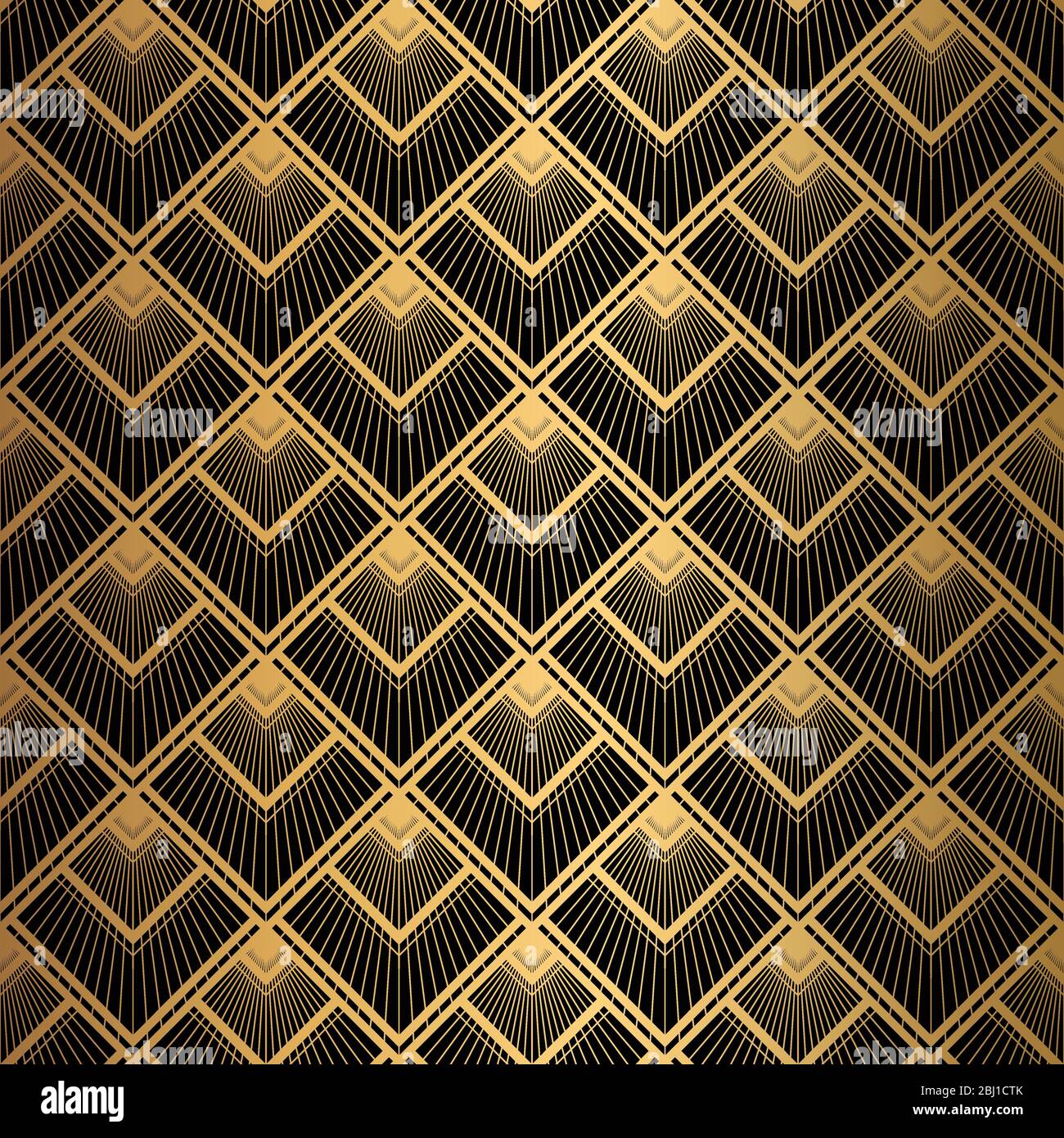 Art Deco Pattern. Seamless black and gold background Stock Vector Image ...