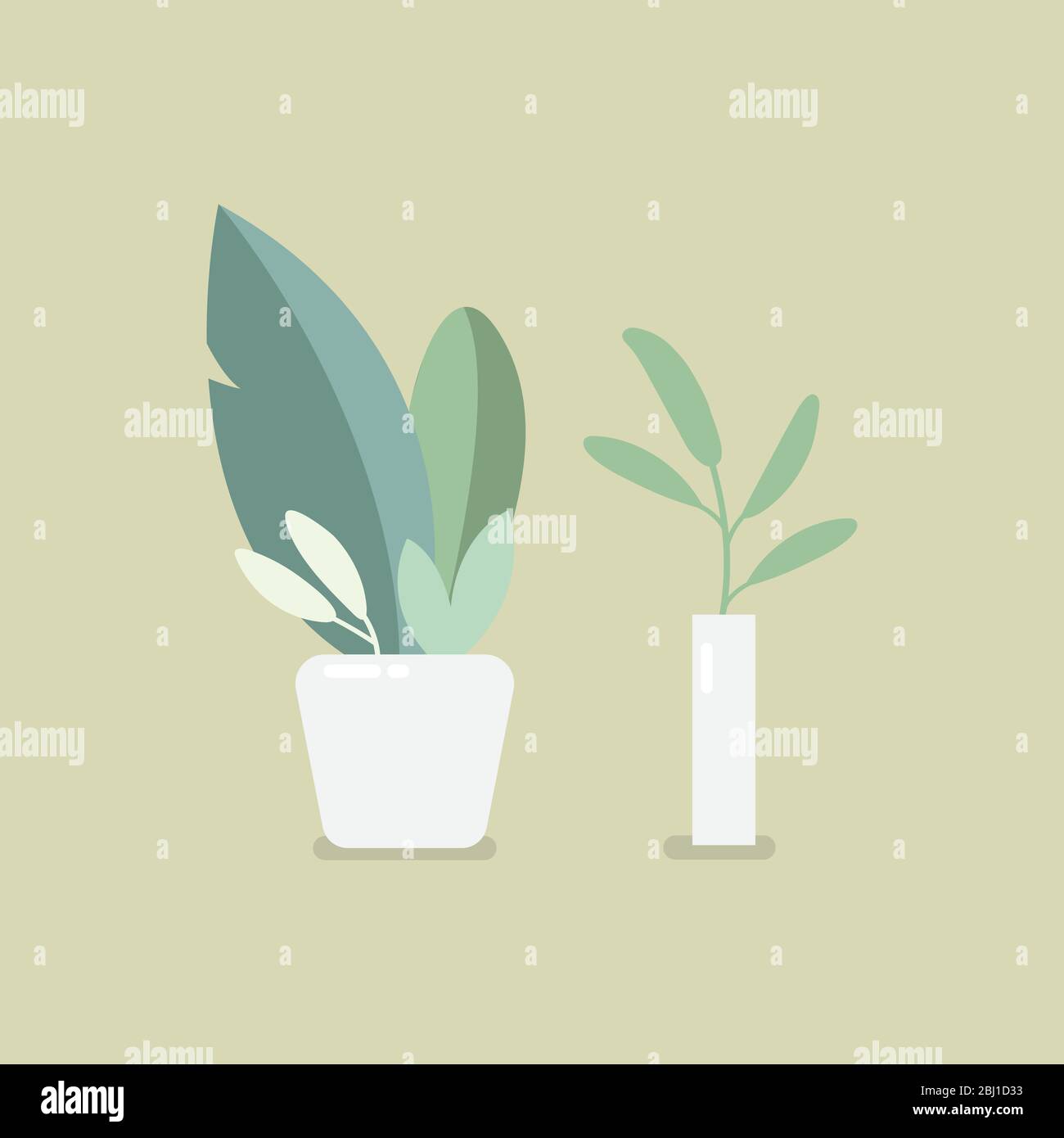 Houseplant in pot. Flat style vector illustration Stock Vector