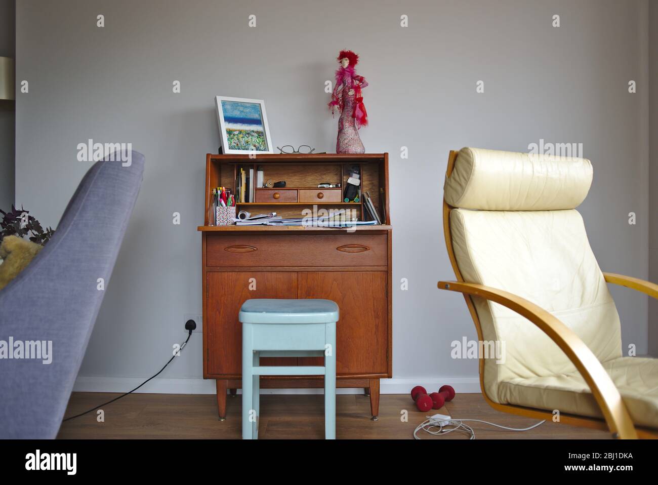 Working from home desk office space UK Stock Photo
