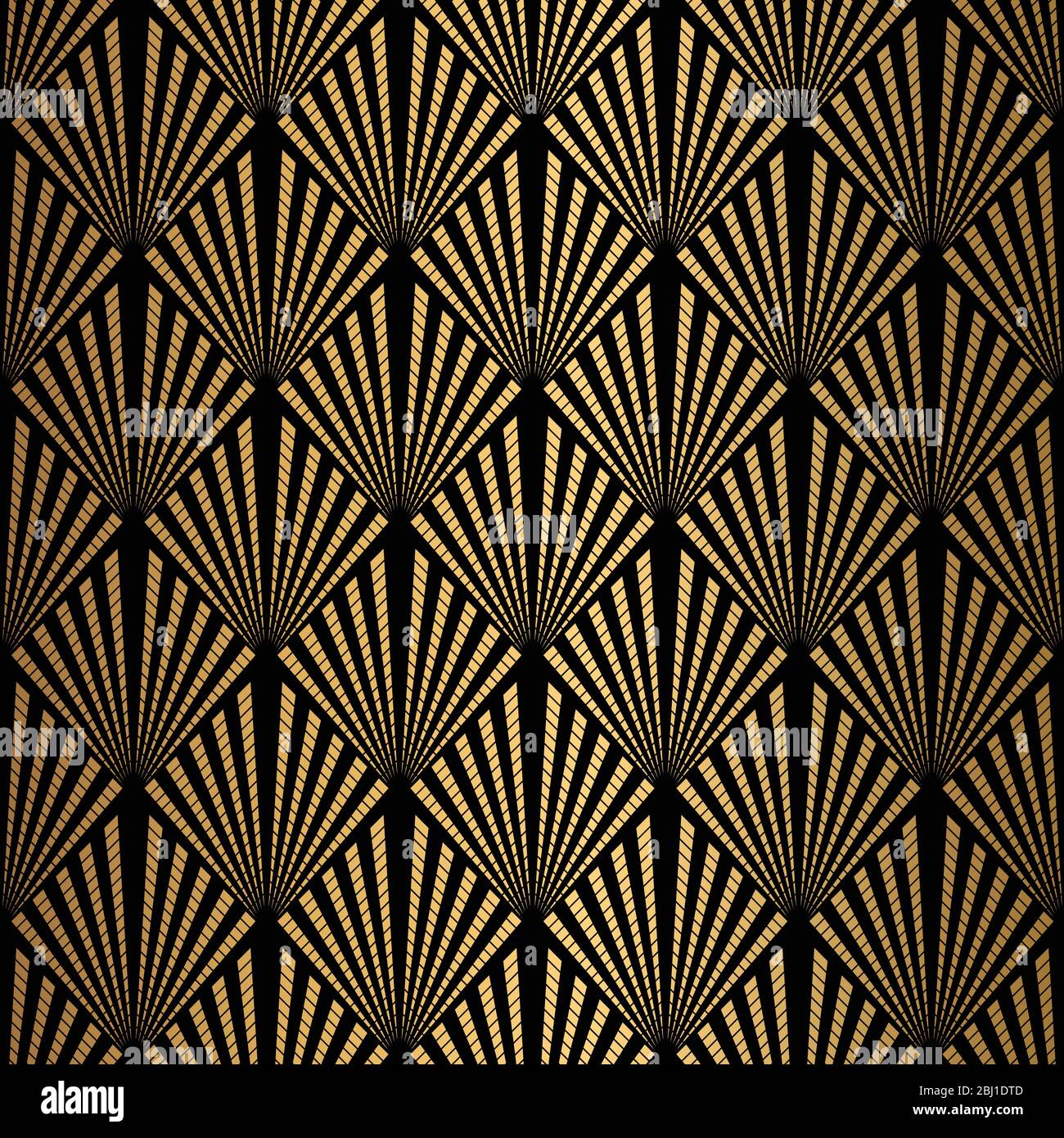 Art Deco Pattern. Seamless black and gold background Stock Vector Image ...