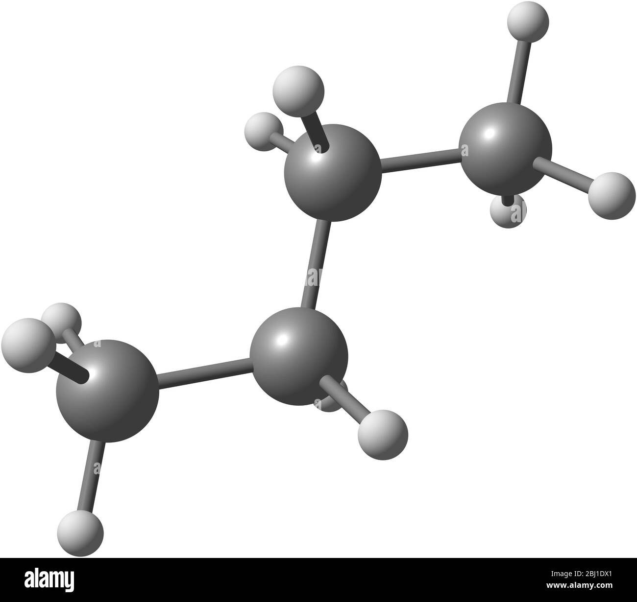 Butane gas c4h10 molecule models Royalty Free Vector Image