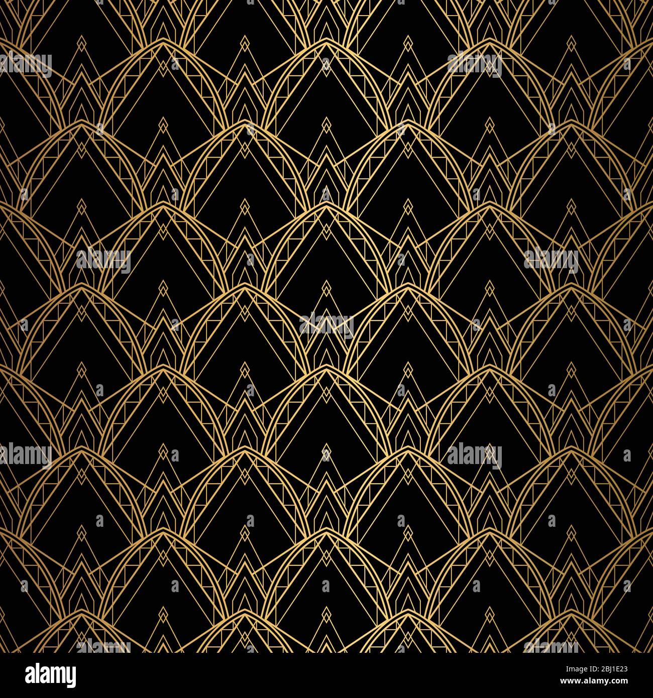 Art Deco Pattern. Seamless black and gold background Stock Vector Image ...