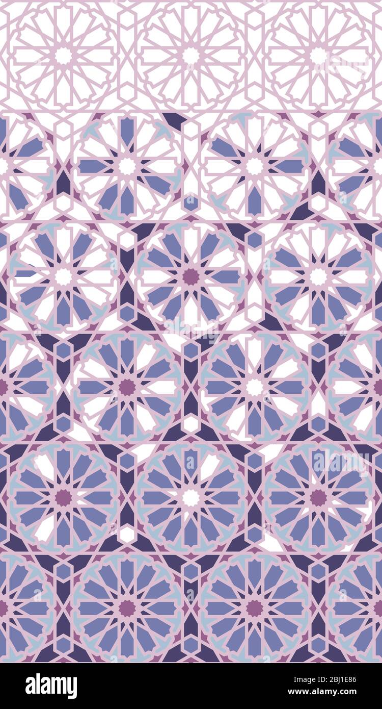 Arabesque mosaic vector border, wallpaper. Geometric halftone pattern