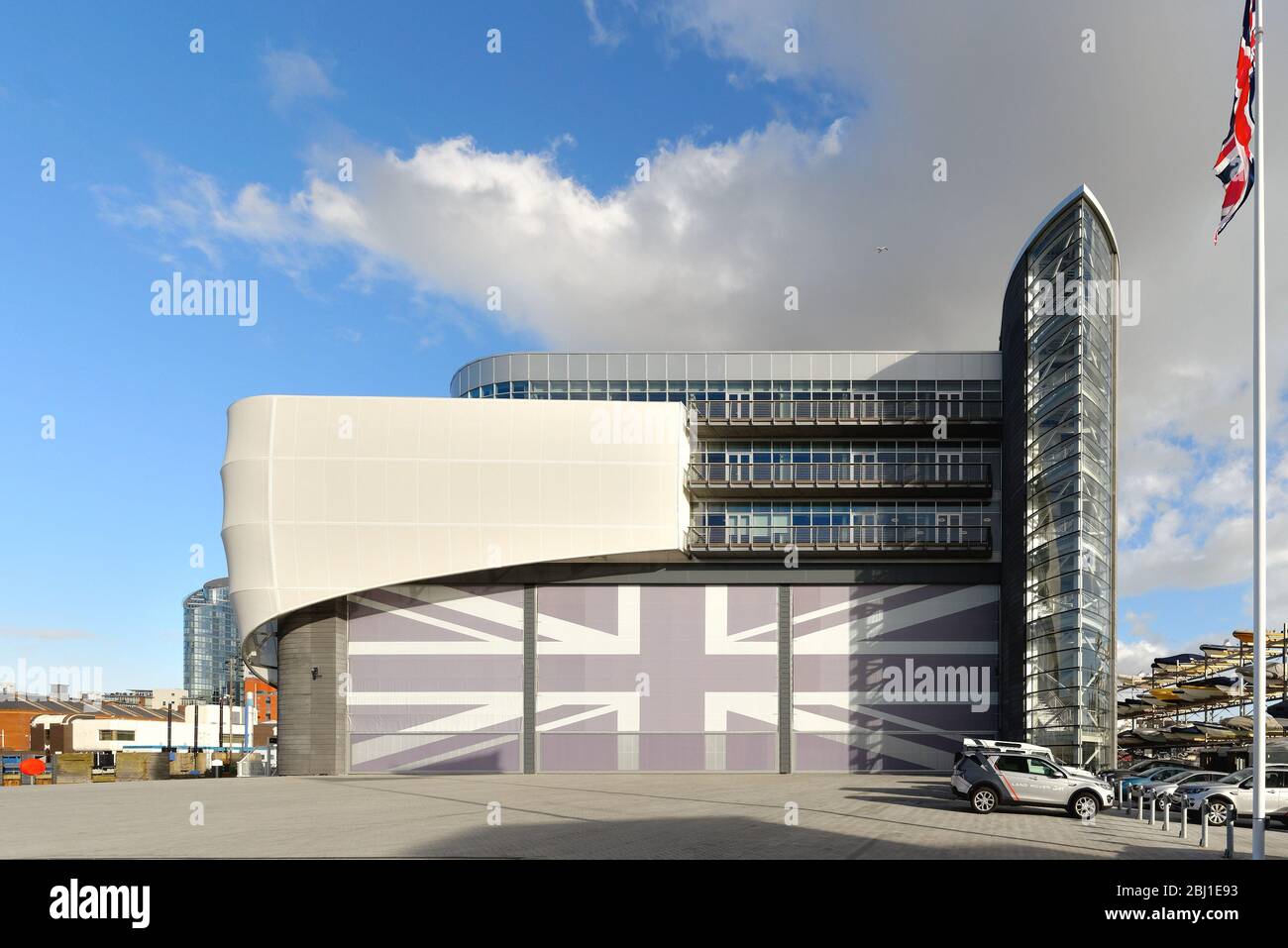 The Ben Ainslie racing centre headquarters  in the Camber dock in Portsmouth harbour Hampshire England UK Stock Photo