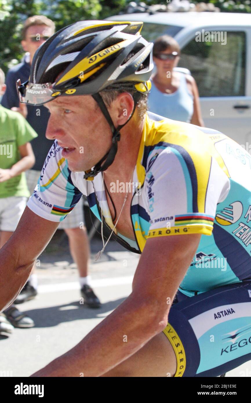 Lance Armstrong of Astana during the Tour de France 2009, Stage15 cycling  race, Pontarlier – Verbier (207,5 Km) on July 15, 2009 in Verbier, Suisse -  Photo Laurent Lairys / DPPI Stock Photo - Alamy