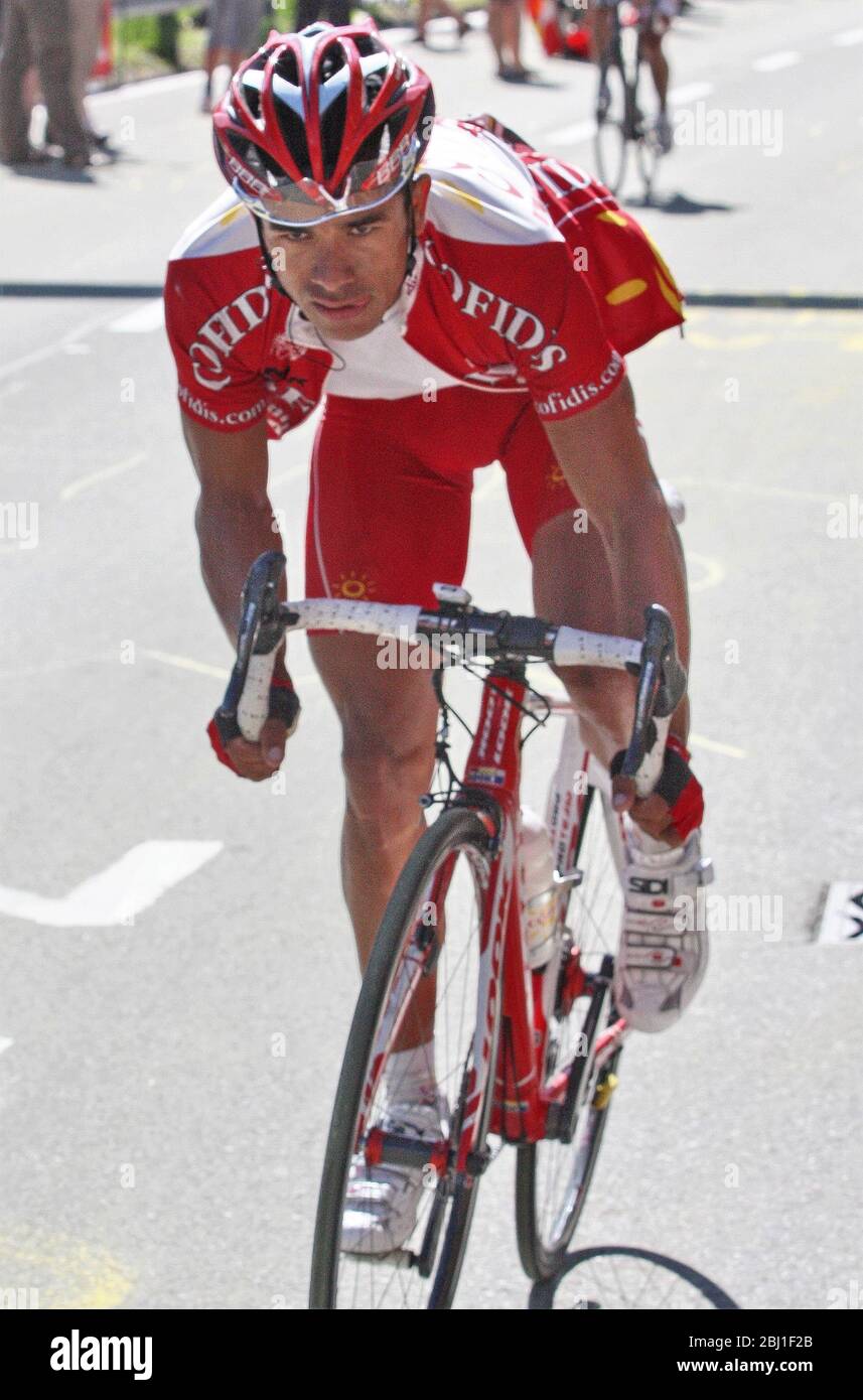 Leonardo Duque of Cofidis during the Tour de France 2009, Stage15 cycling race, Pontarlier – Verbier (207,5 Km) on July 15, 2009 in Verbier, Suisse - Photo Laurent Lairys / DPPI Stock Photo