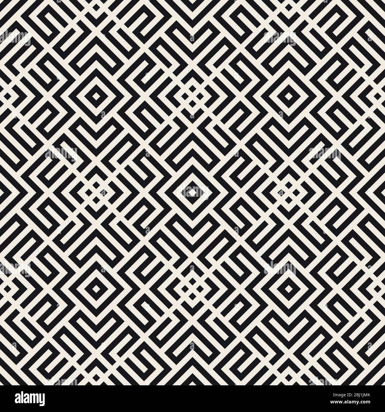 Ethnic pattern vector design. Seamless lattice background. Square repeating lines elements. Stock Vector