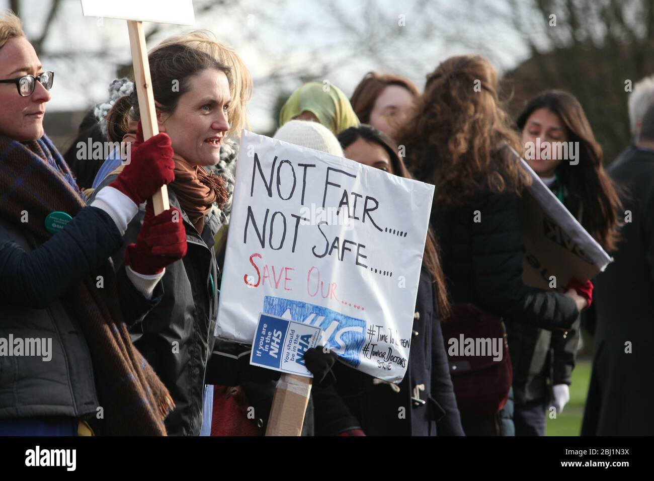 Junior doctors' strike, St Helier, Sutton & Royal Marsden hospitals, South London 12 January 2016 Stock Photo