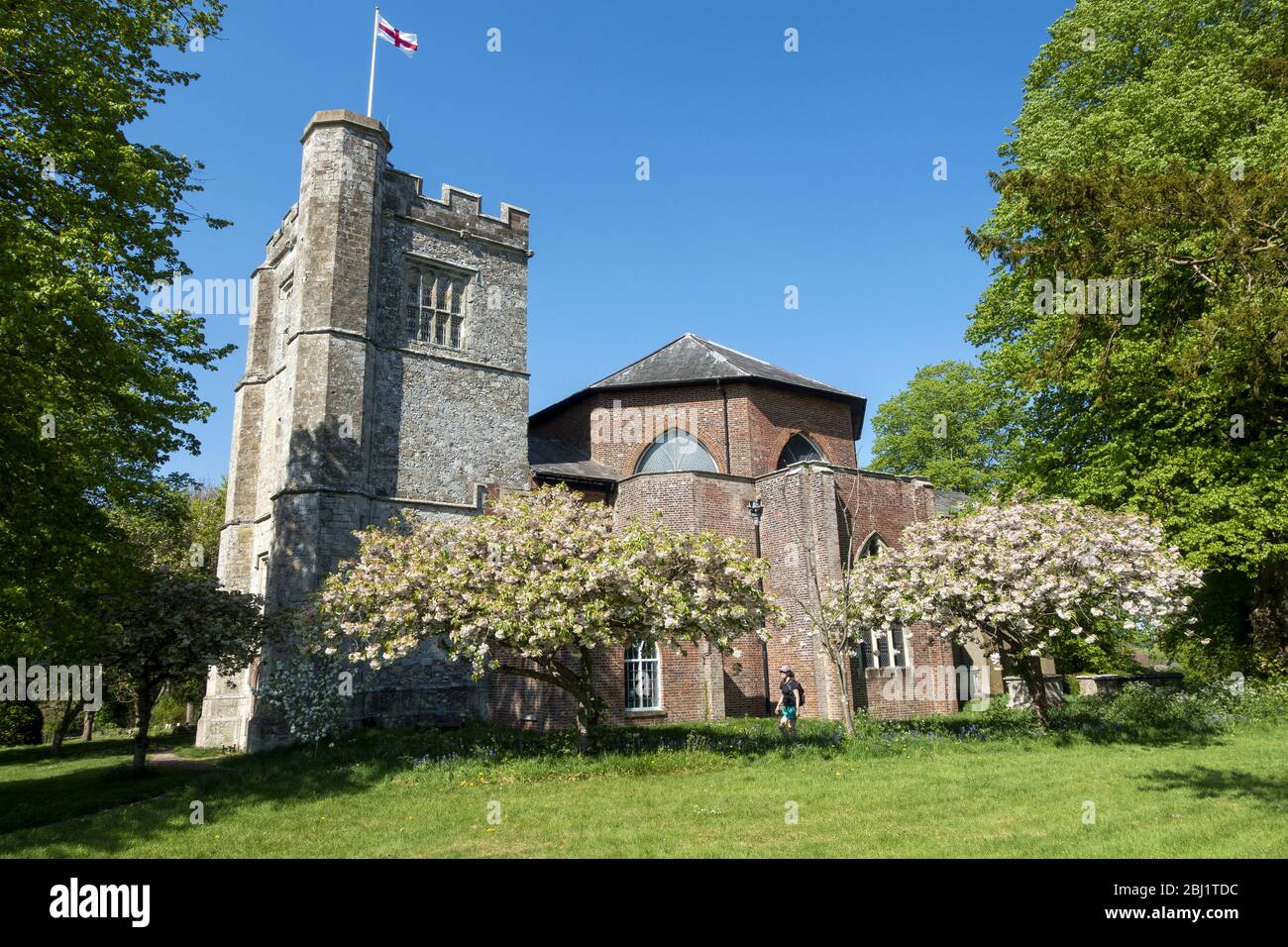 St Mary the Virgin church in the beautiful village of Micheldever in Hampshire, England, UK Stock Photo