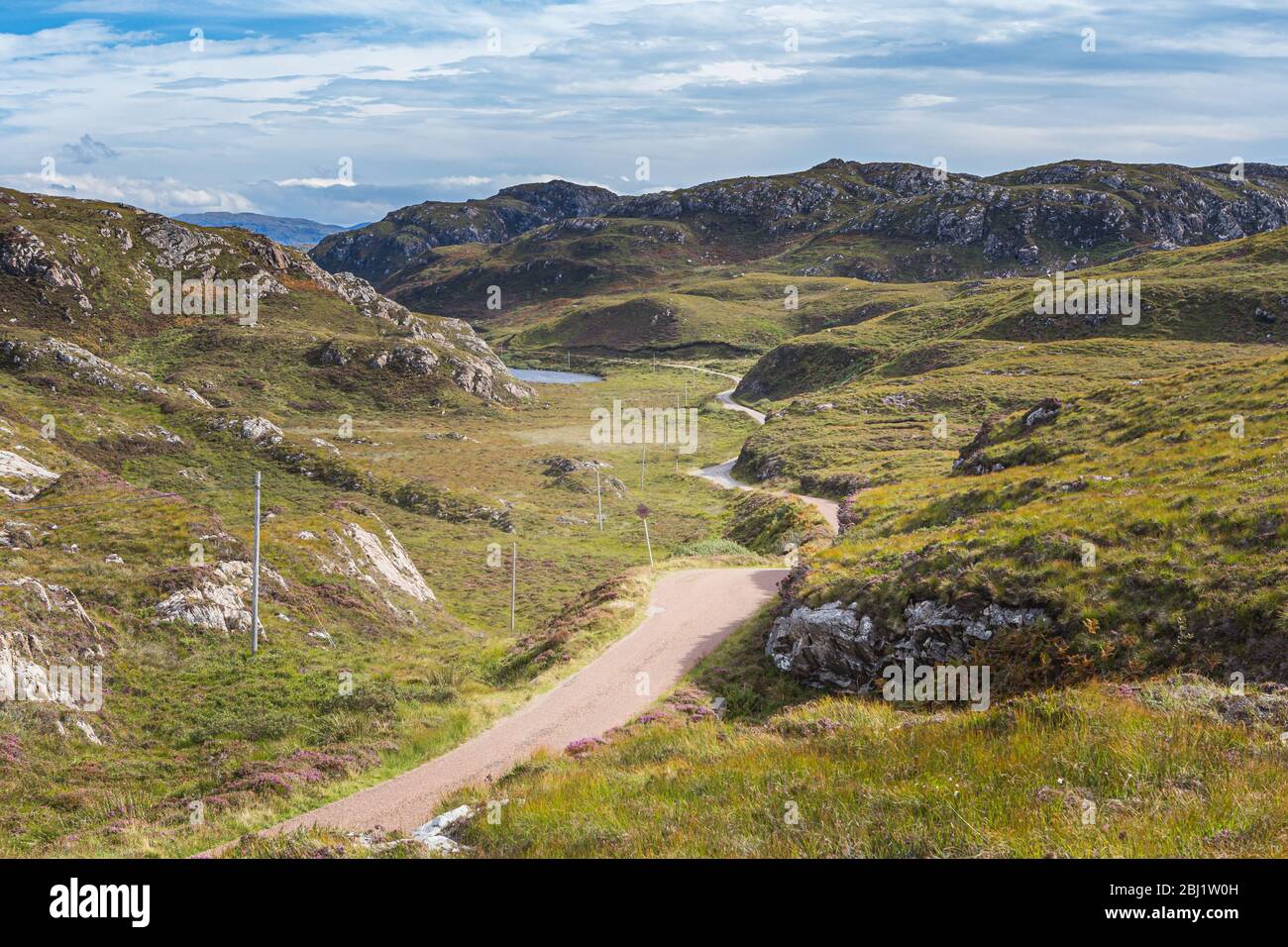 A single track road north of Scotland Stock Photo