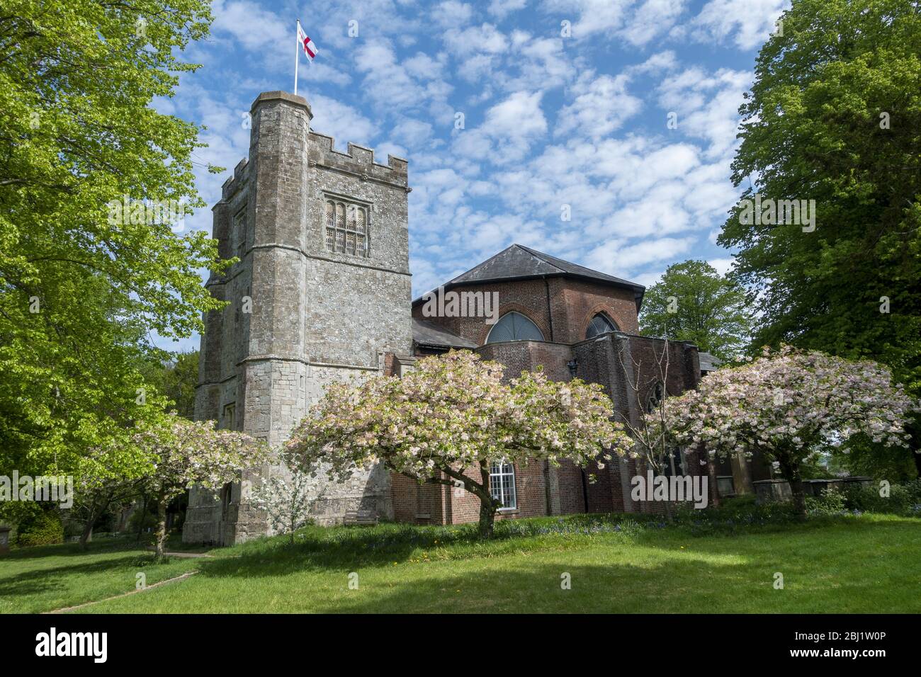 St Mary the Virgin church in the beautiful village of Micheldever in Hampshire, England, UK Stock Photo