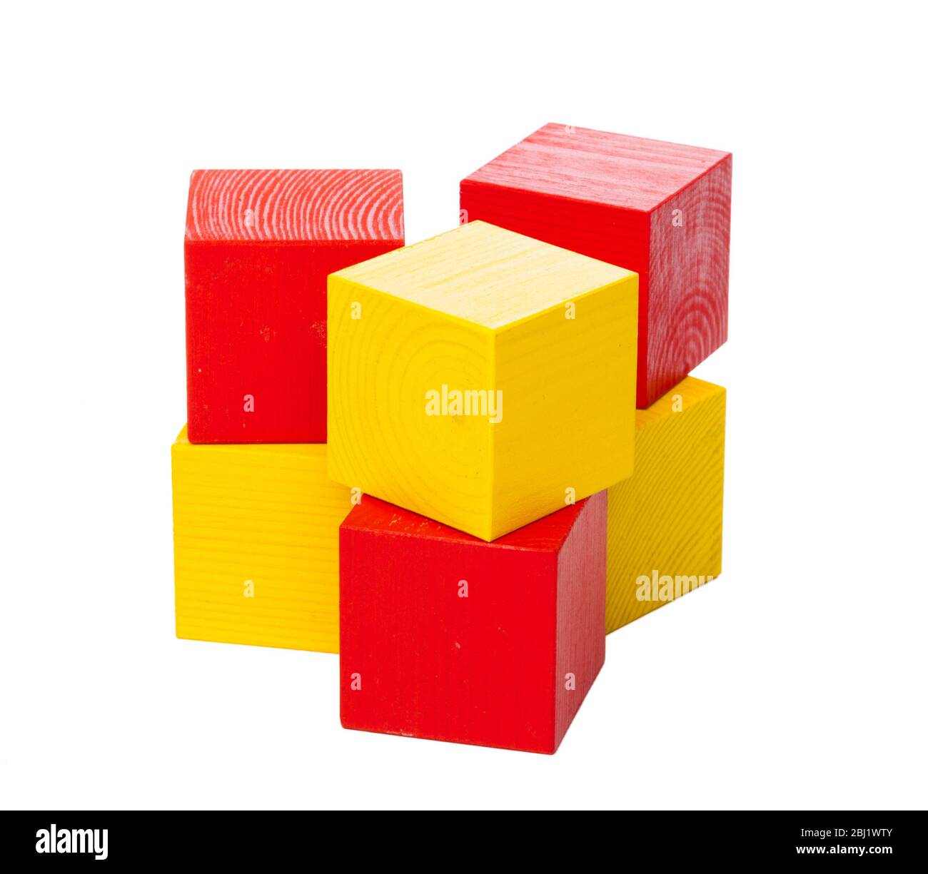 Wooden building blocks isolated on white background Stock Photo - Alamy