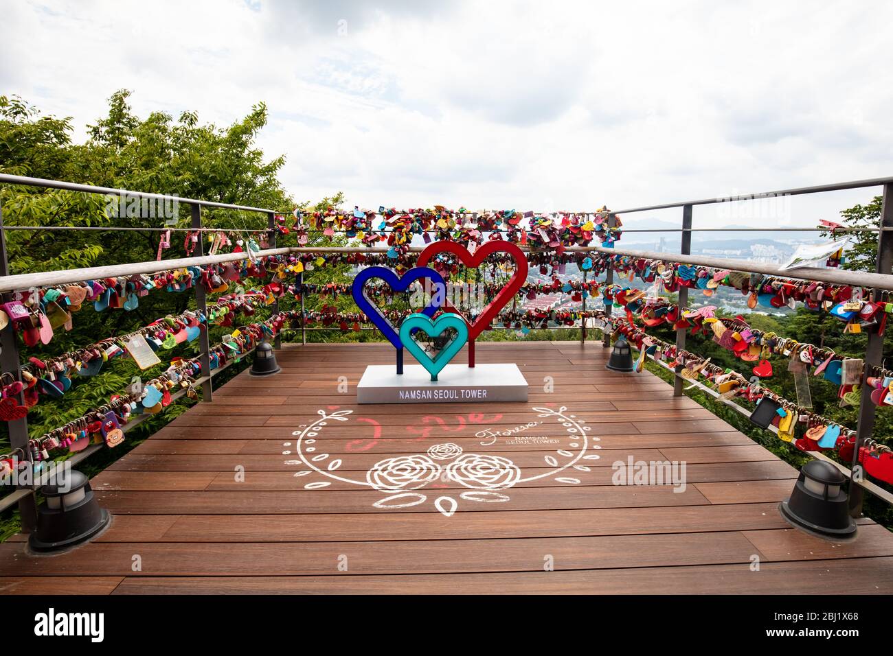 Love Locks at N Seoul Tower Stock Photo Alamy