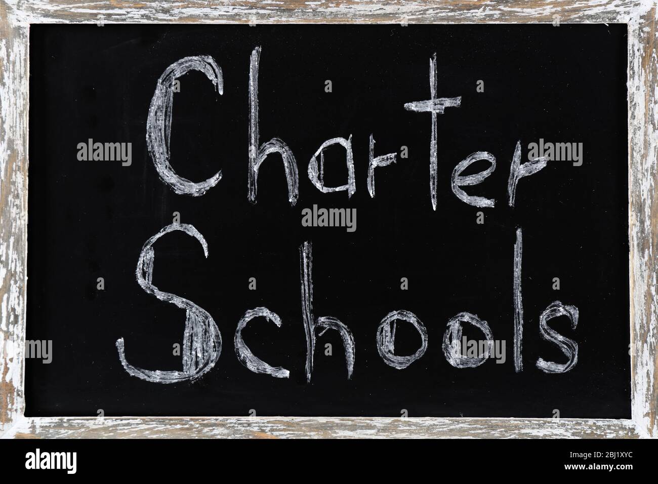 Charter Schools written on chalkboard Stock Photo