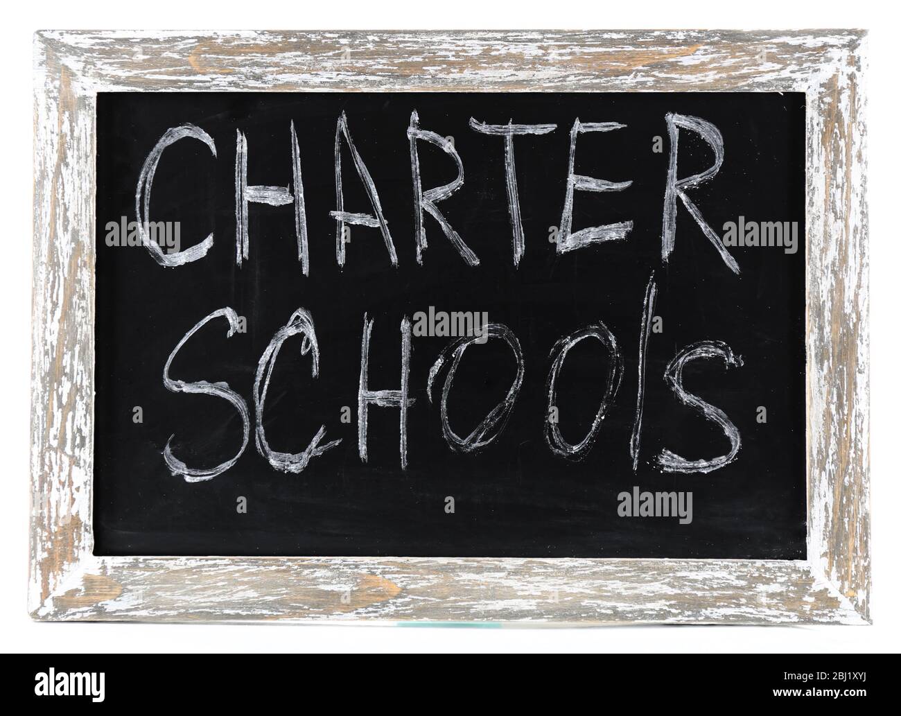 Charter Schools written on chalkboard Stock Photo