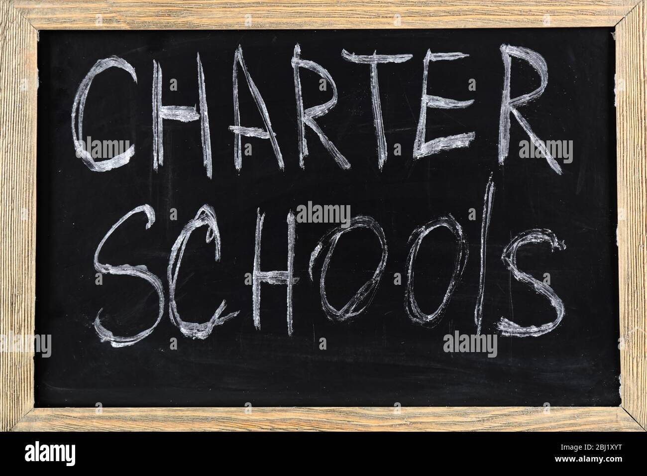 Charter Schools written on chalkboard Stock Photo