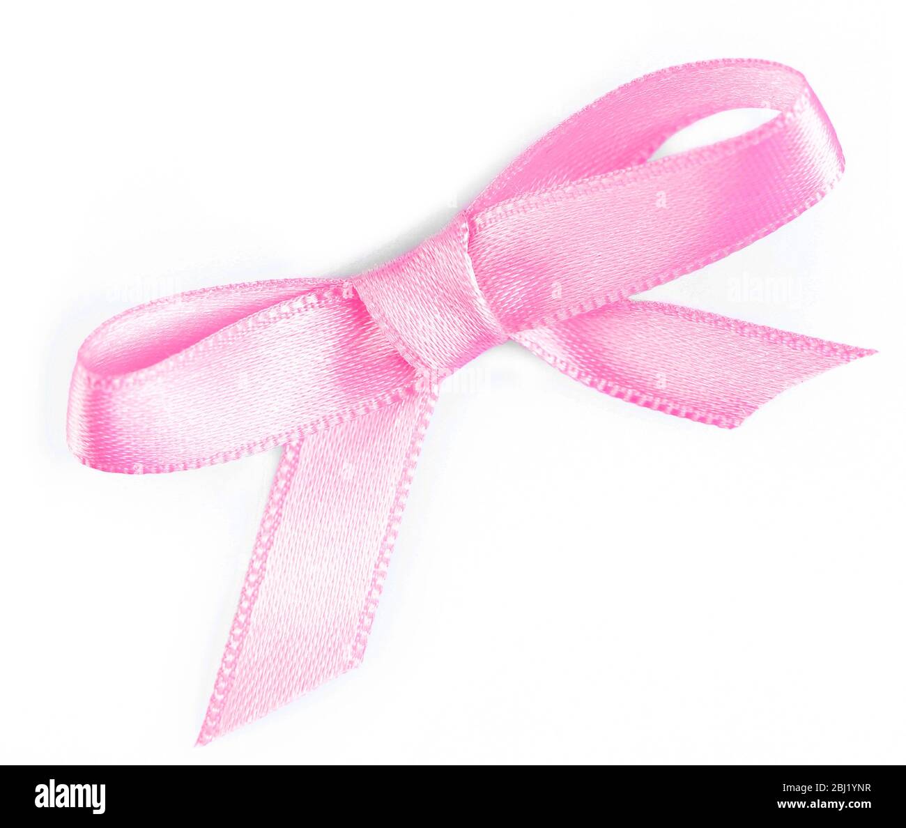 Pink ribbon bow isolated on white Stock Photo - Alamy