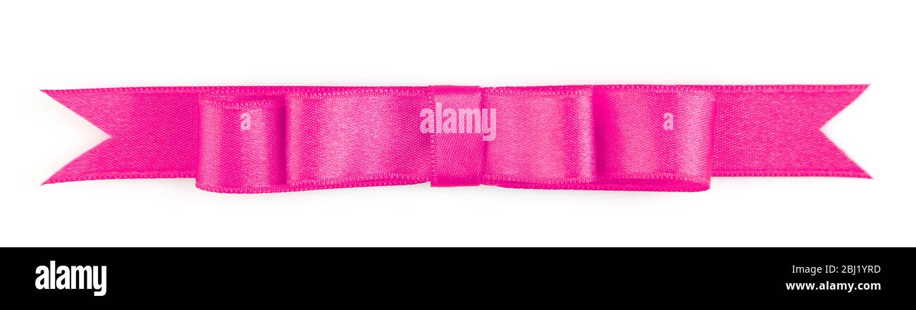 Pink ribbon bow isolated on white Stock Photo - Alamy