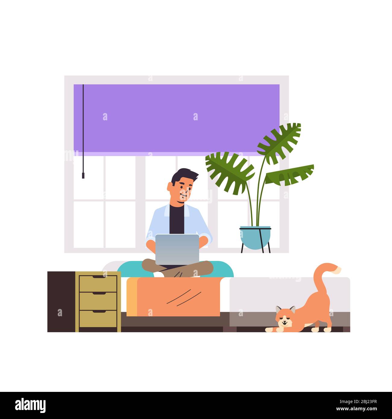 Working home quarantine self Cut Out Stock Images & Pictures - Alamy