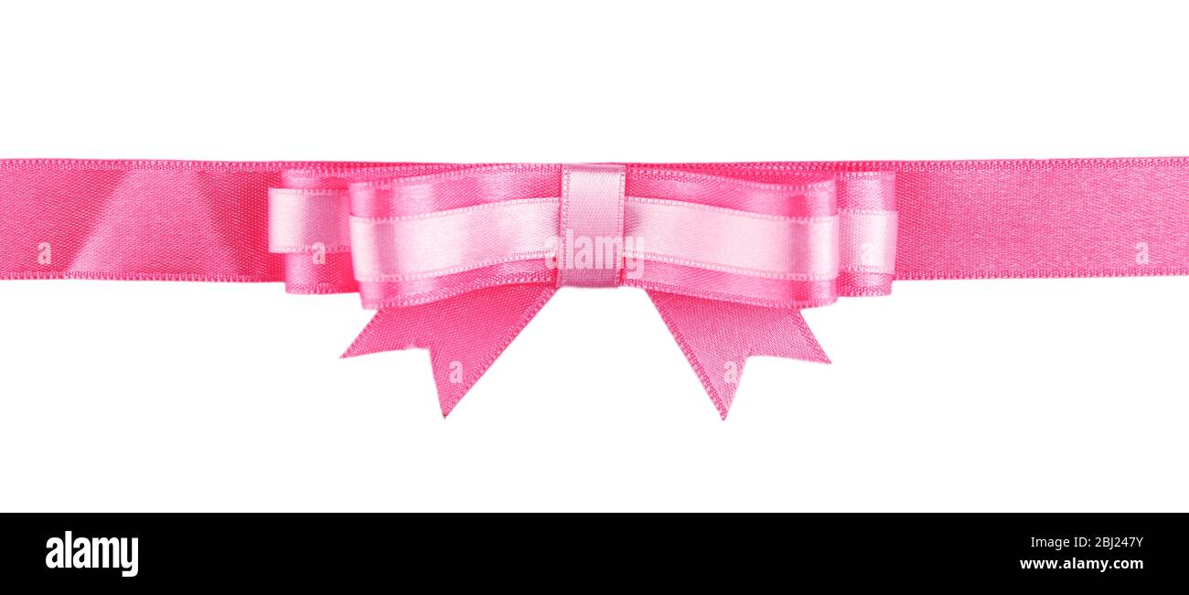 Pink ribbon bow isolated on white Stock Photo - Alamy