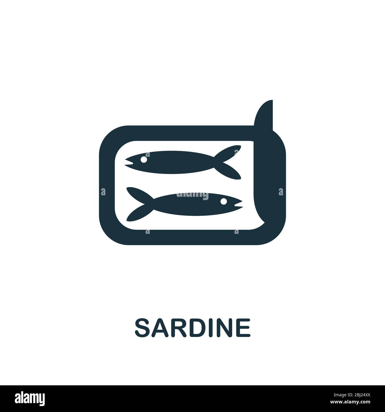 Sardine icon. Simple illustration from seafood collection. Creative