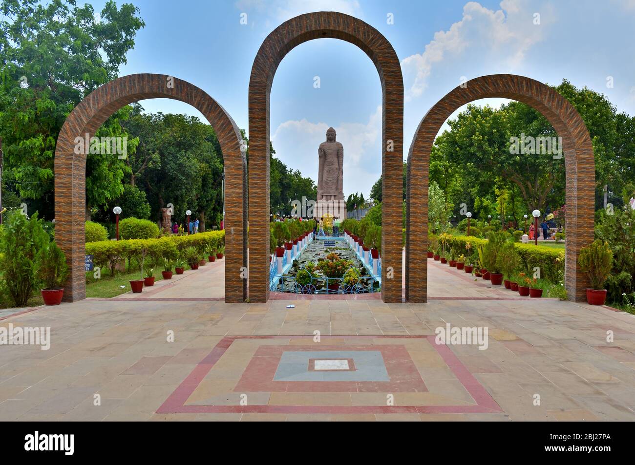 The entrance of the Buddha Statue Park in Sarnath, Uttar Pradesh. Stock Photo
