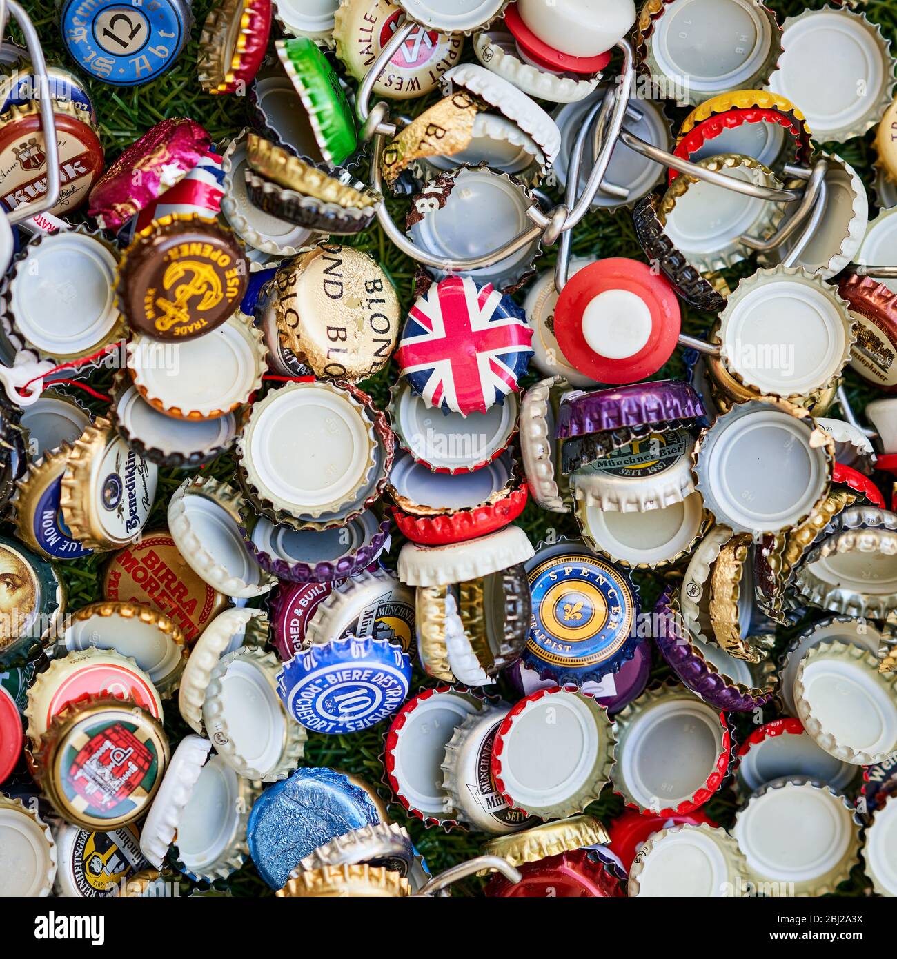 Large collection of beer bottle tops Stock Photo Alamy