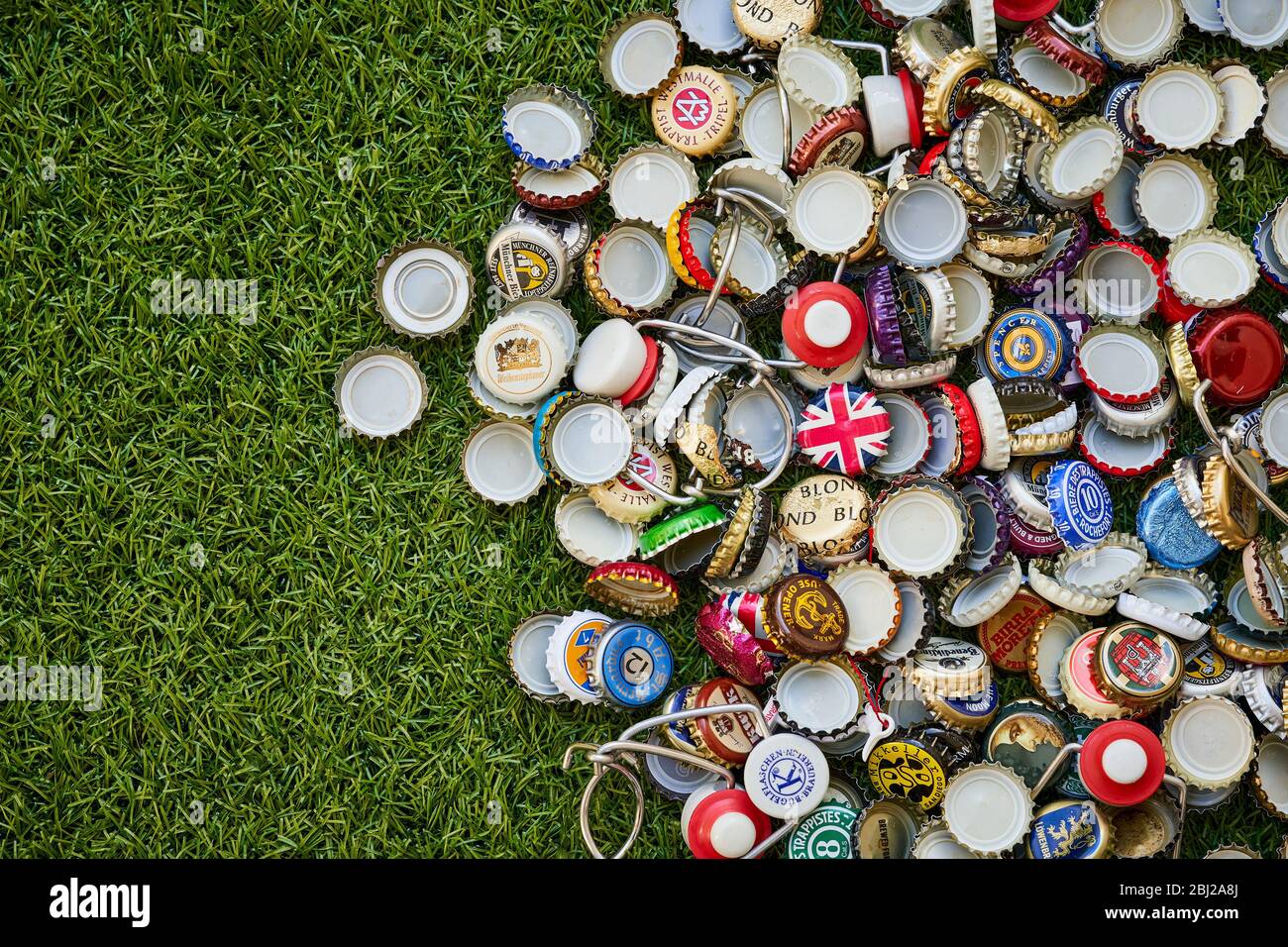 Large collection of beer bottle tops Stock Photo Alamy