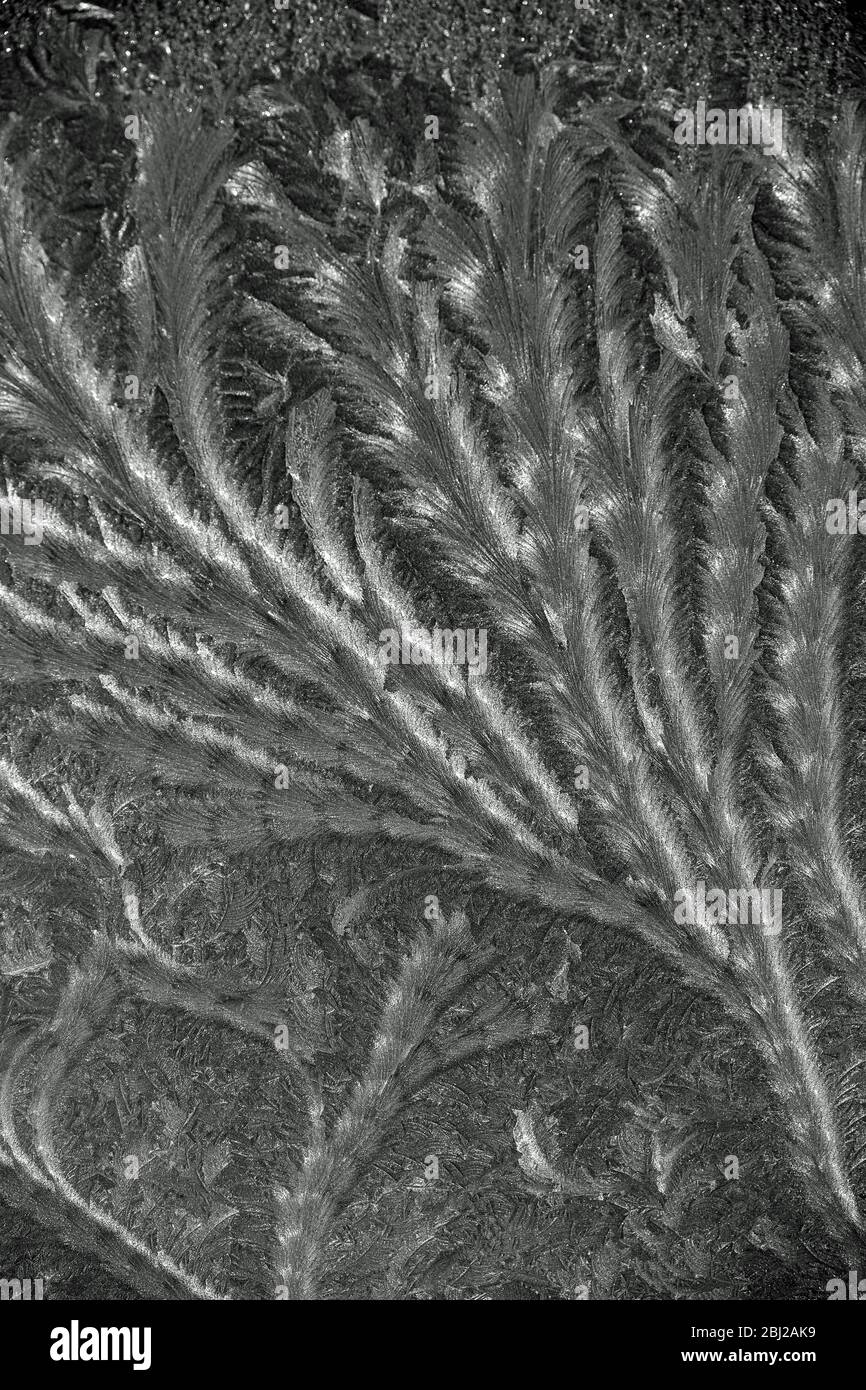 Ice Patterns on glass Stock Photo