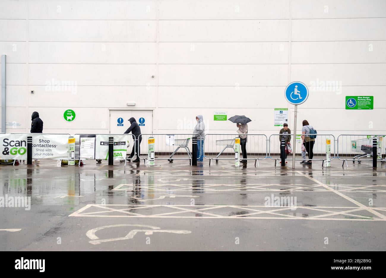 Life under Coronavirus Covid19 lockdown social distancing queuing in