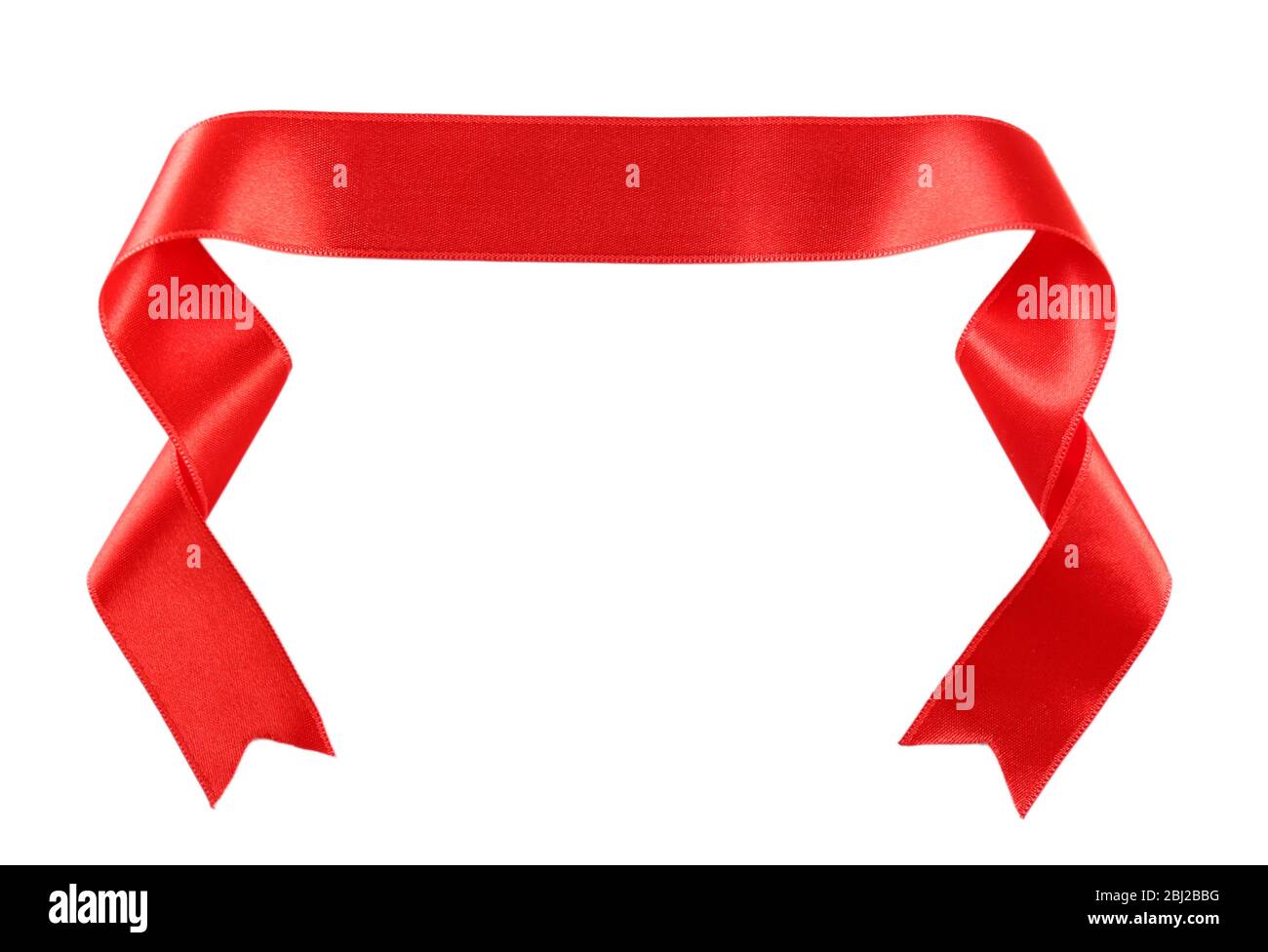 Red silk ribbon isolated on white Stock Photo - Alamy