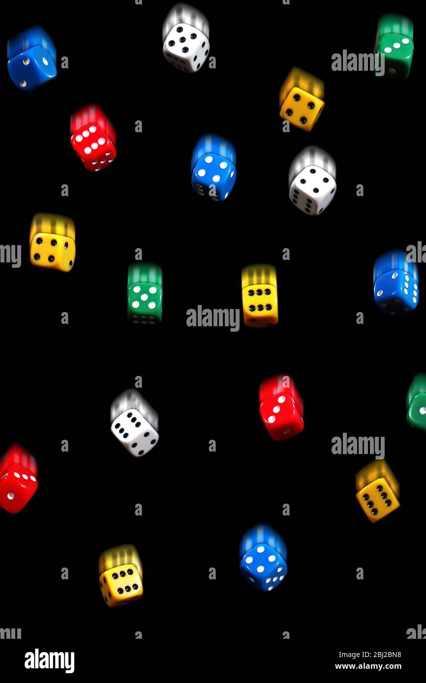 Falling dice Stock Photo