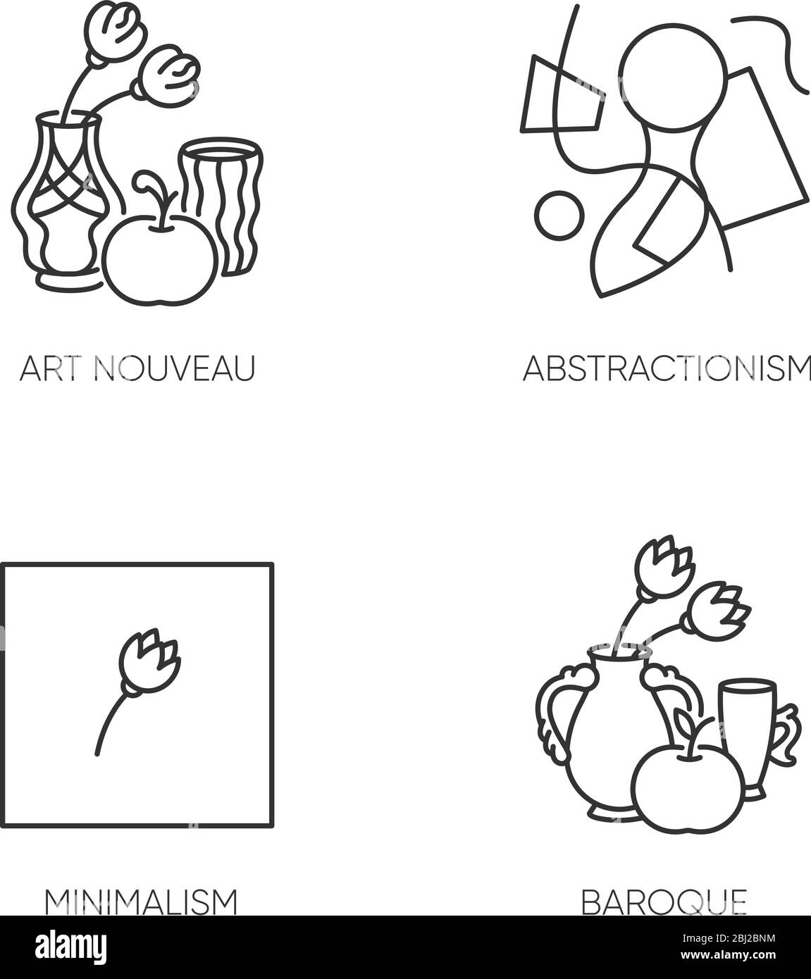 Art movements pixel perfect linear icons set Stock Vector Image & Art Alamy