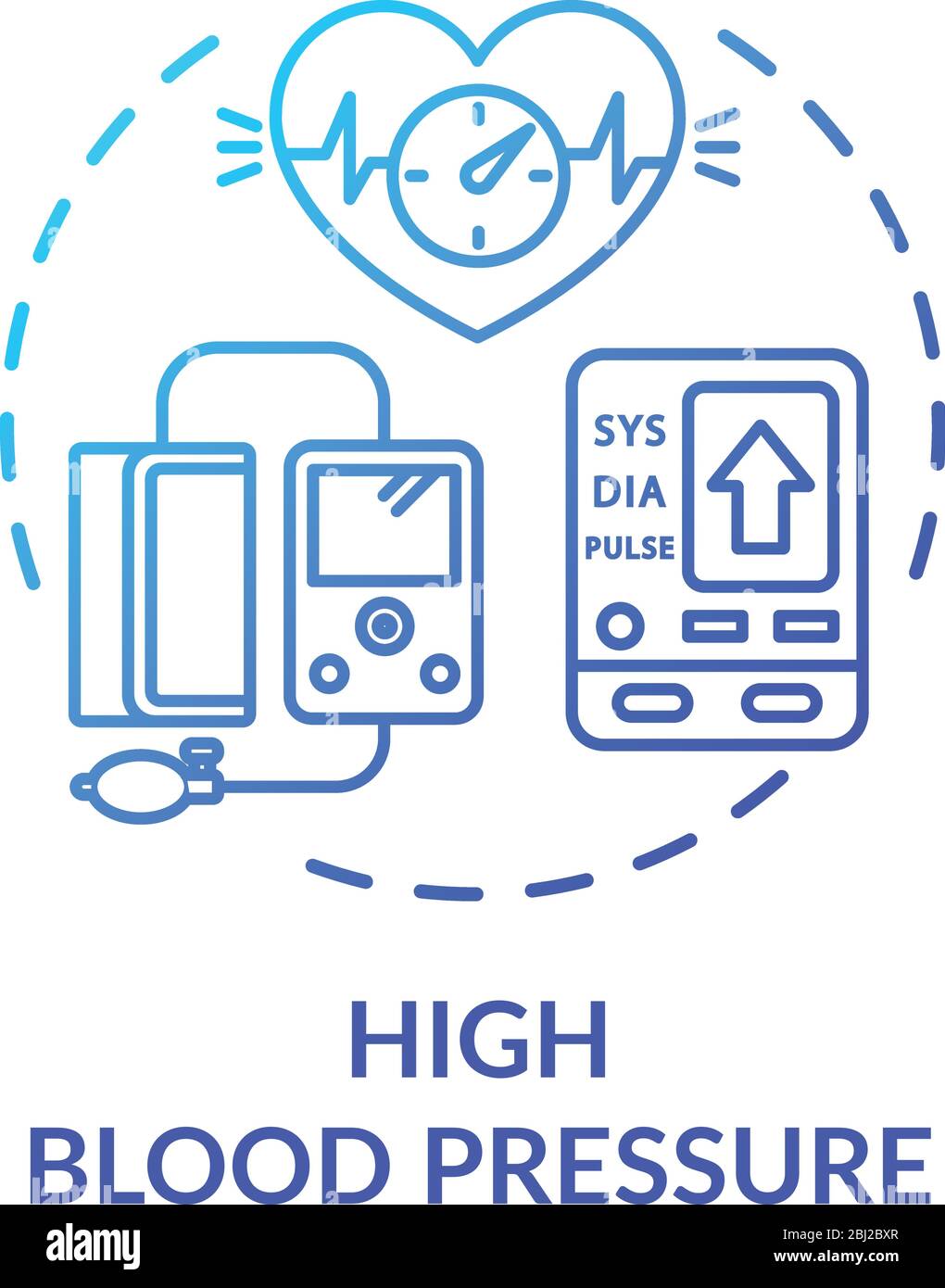 High blood pressure concept icon Stock Vector
