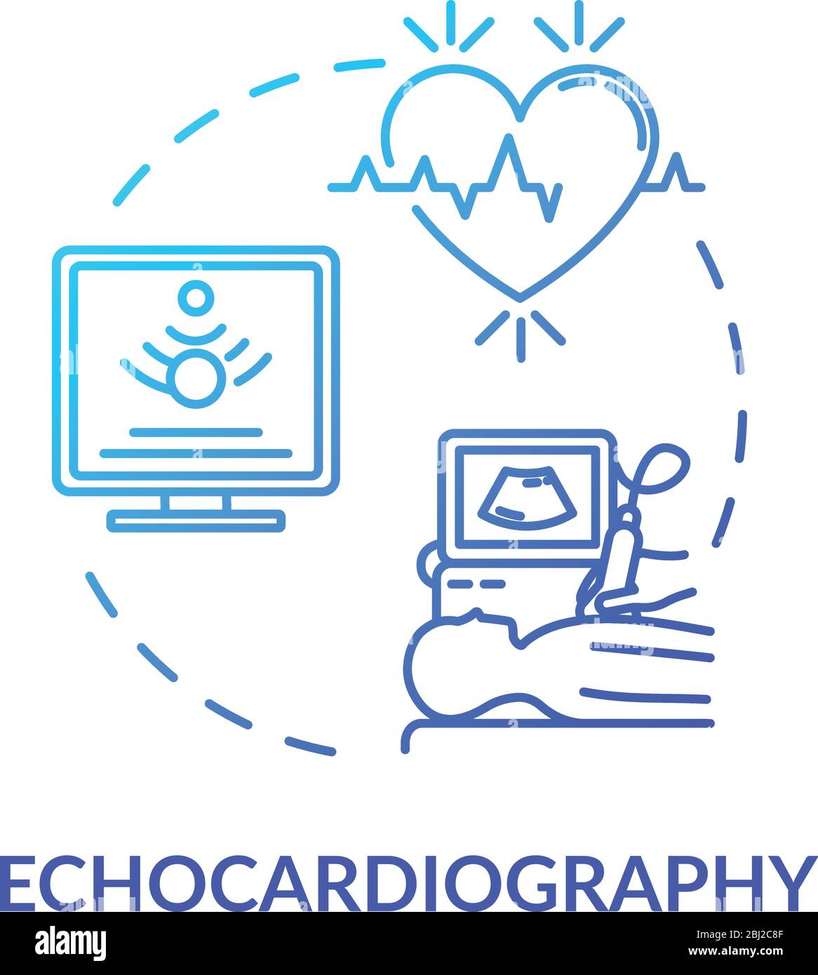 Echocardiography concept icon Stock Vector