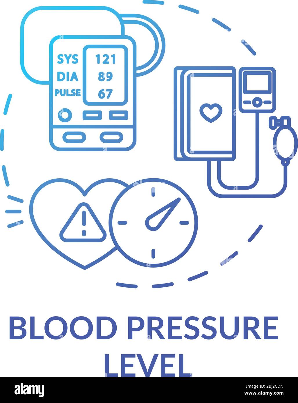 Blood pressure level concept icon Stock Vector