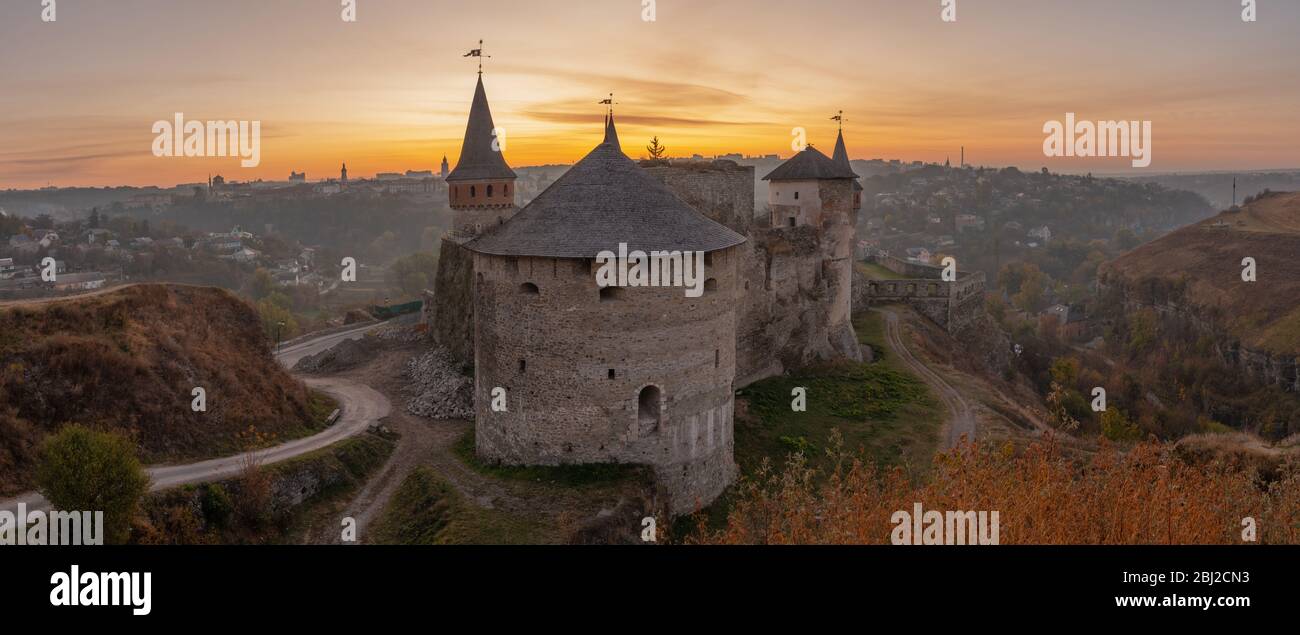 Medieval Castle Or Stronghold In Kamianets Podilskyi Ukraine And Beautiful Sunset Tourism In Europe Stock Photo Alamy