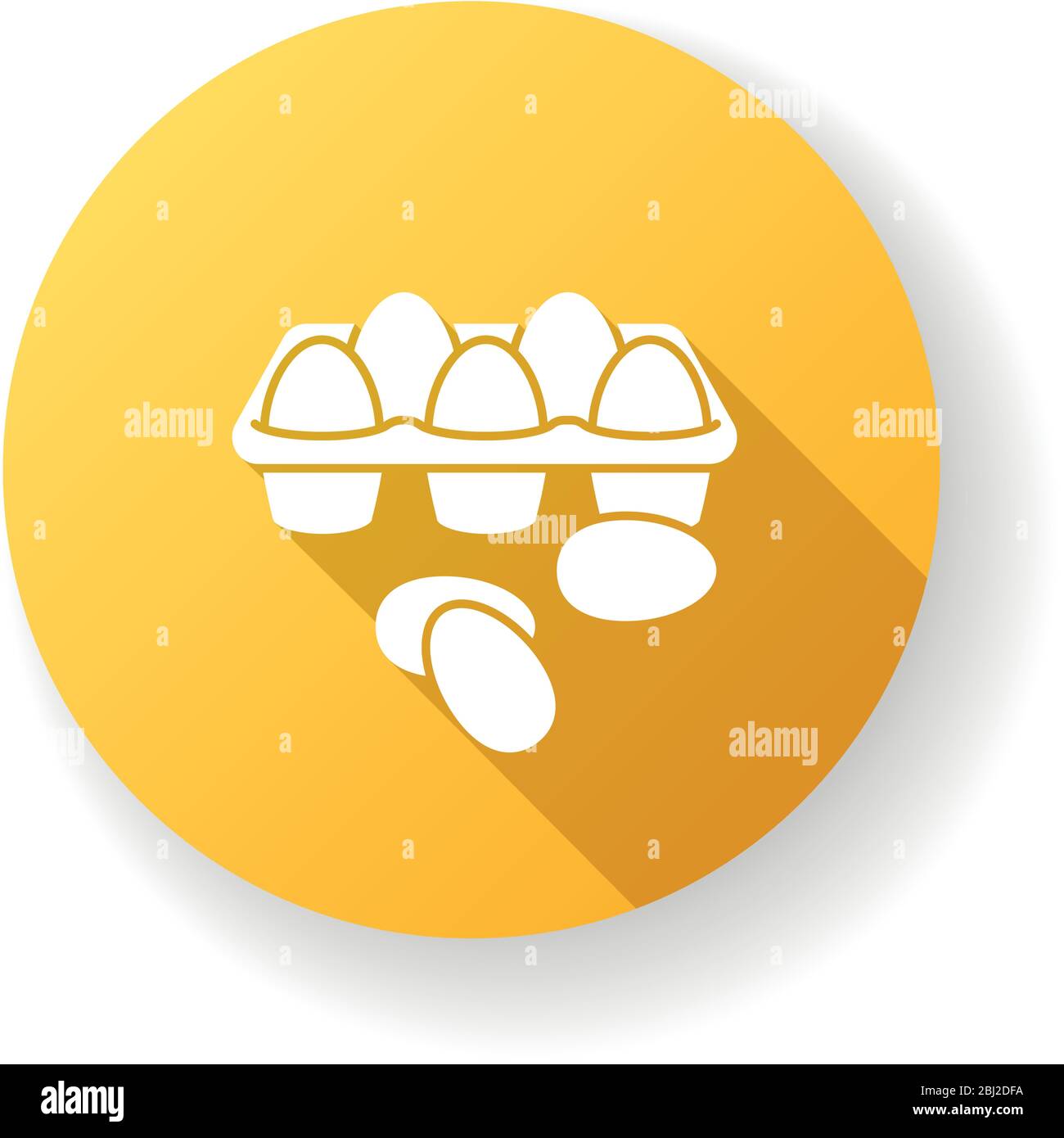 Eggs yellow flat design long shadow glyph icon Stock Vector