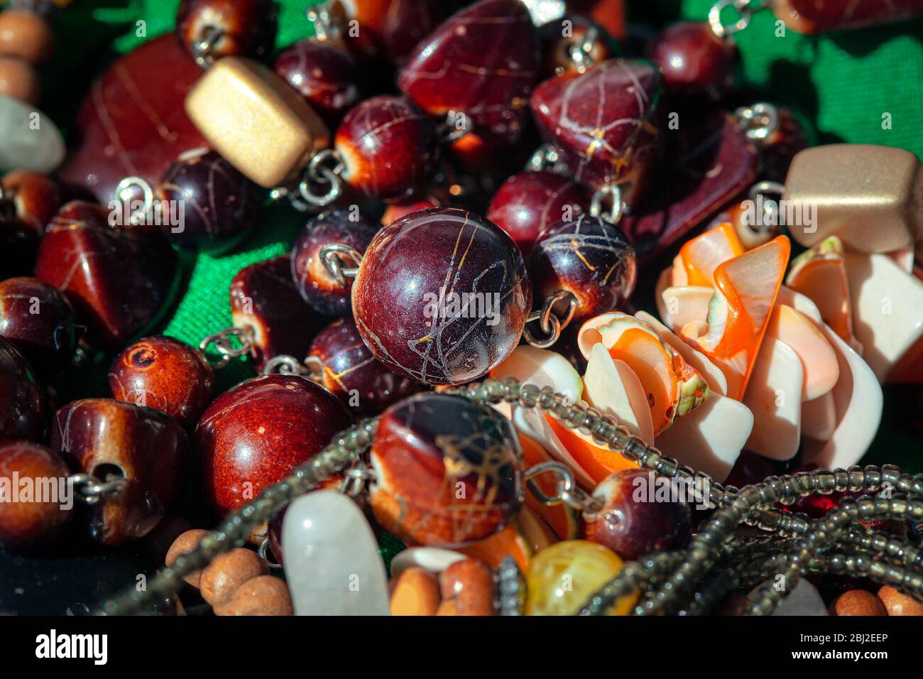 details of agate jewelry and beads Stock Photo