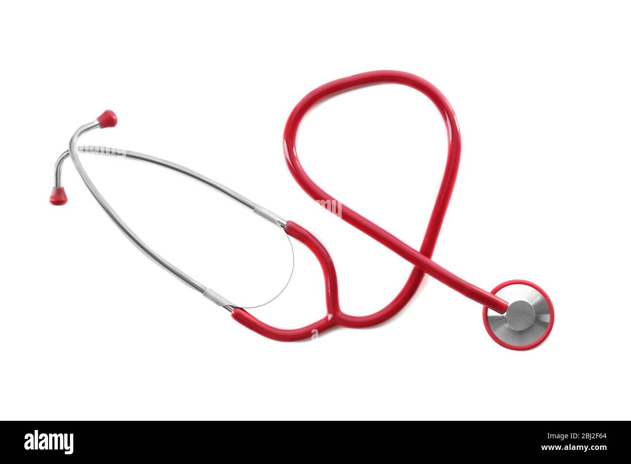 red stethoscope isolated on white Stock Photo Alamy