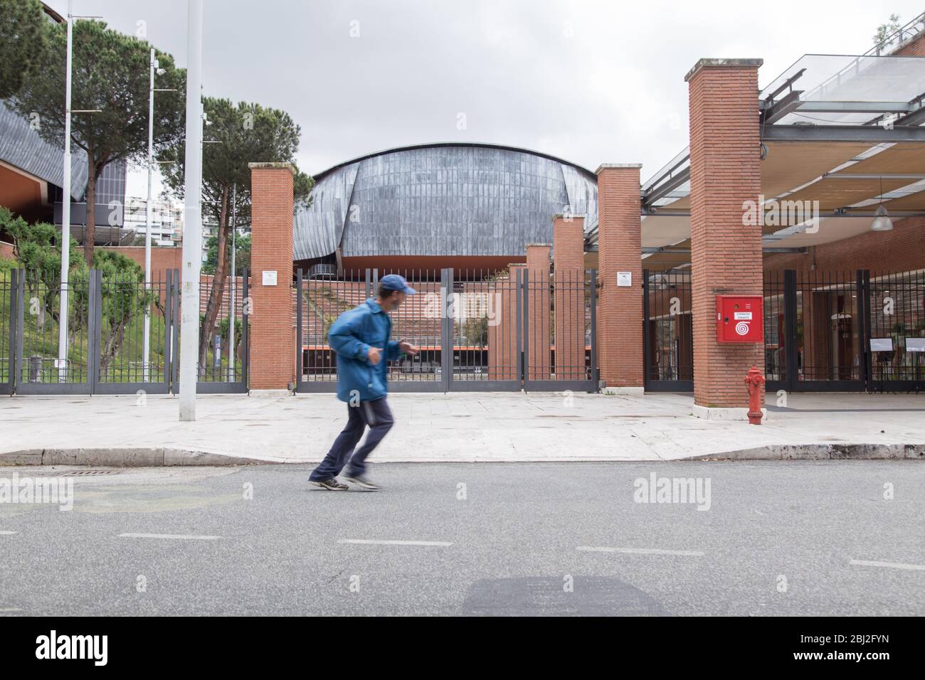 Roma, Italy. 28th Apr, 2020. View of the closed entrance of Auditorium Parco della Musica in Rome (Photo by Matteo Nardone/Pacific Press) Credit: Pacific Press Agency/Alamy Live News Stock Photo