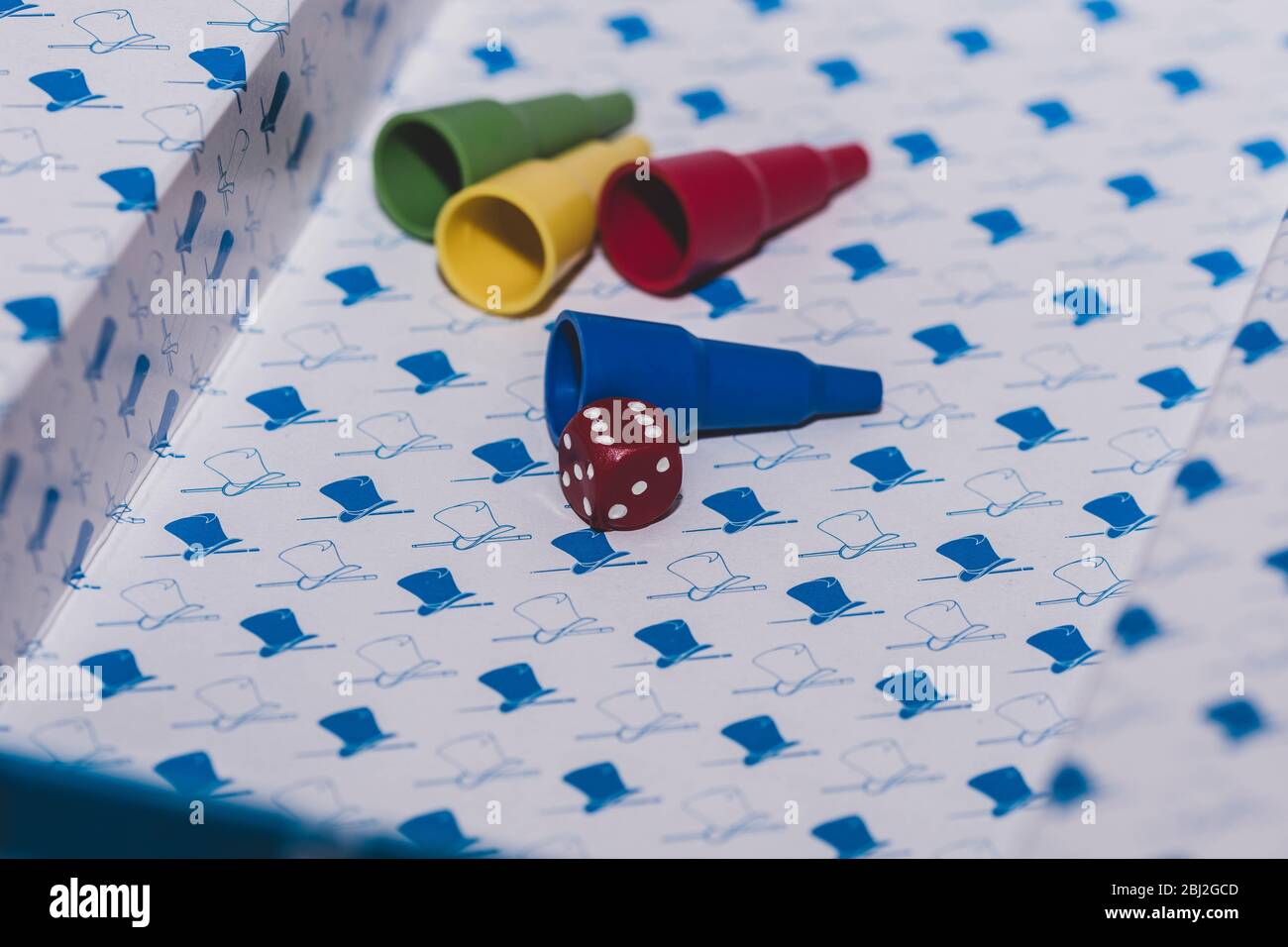 A Bunch of Colorful Board Game Elements like Pawns and Dice Stock Photo ...