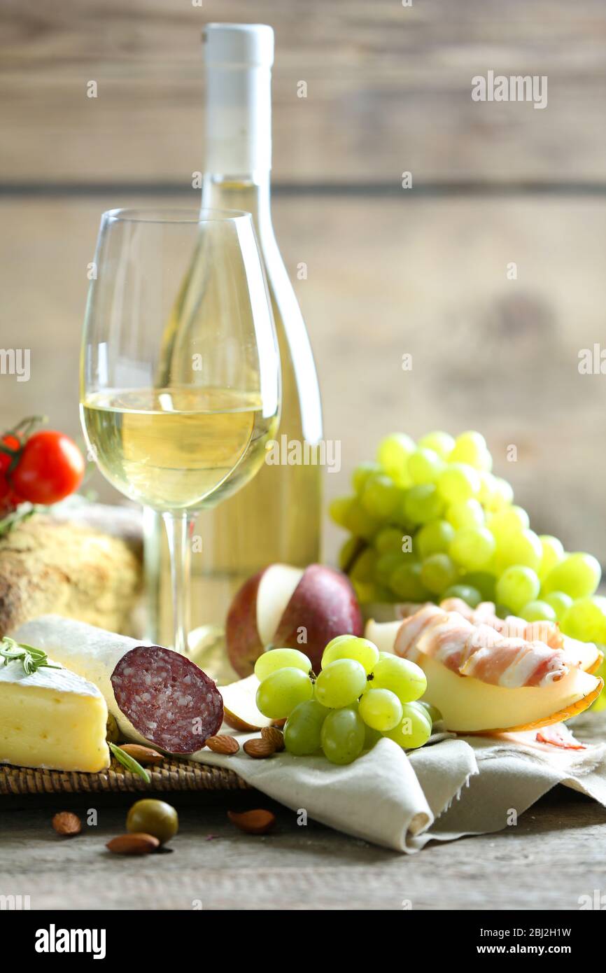 Still life with various types of Italian food and wine Stock Photo - Alamy