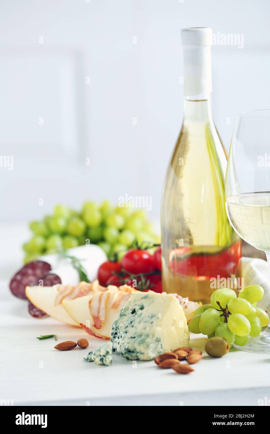 Still life with various types of Italian food and wine Stock Photo - Alamy