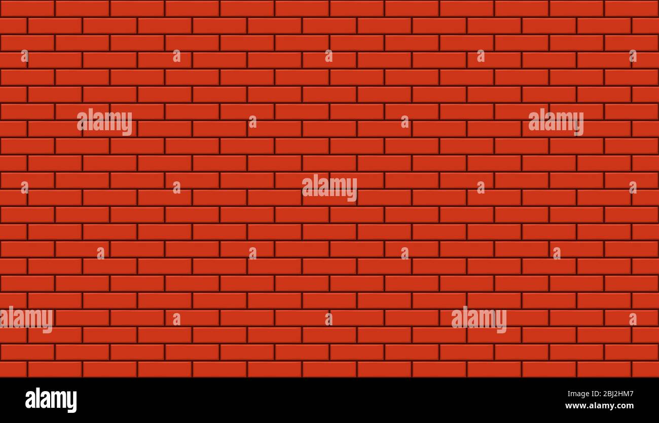 red brick wall seamless background Stock Vector
