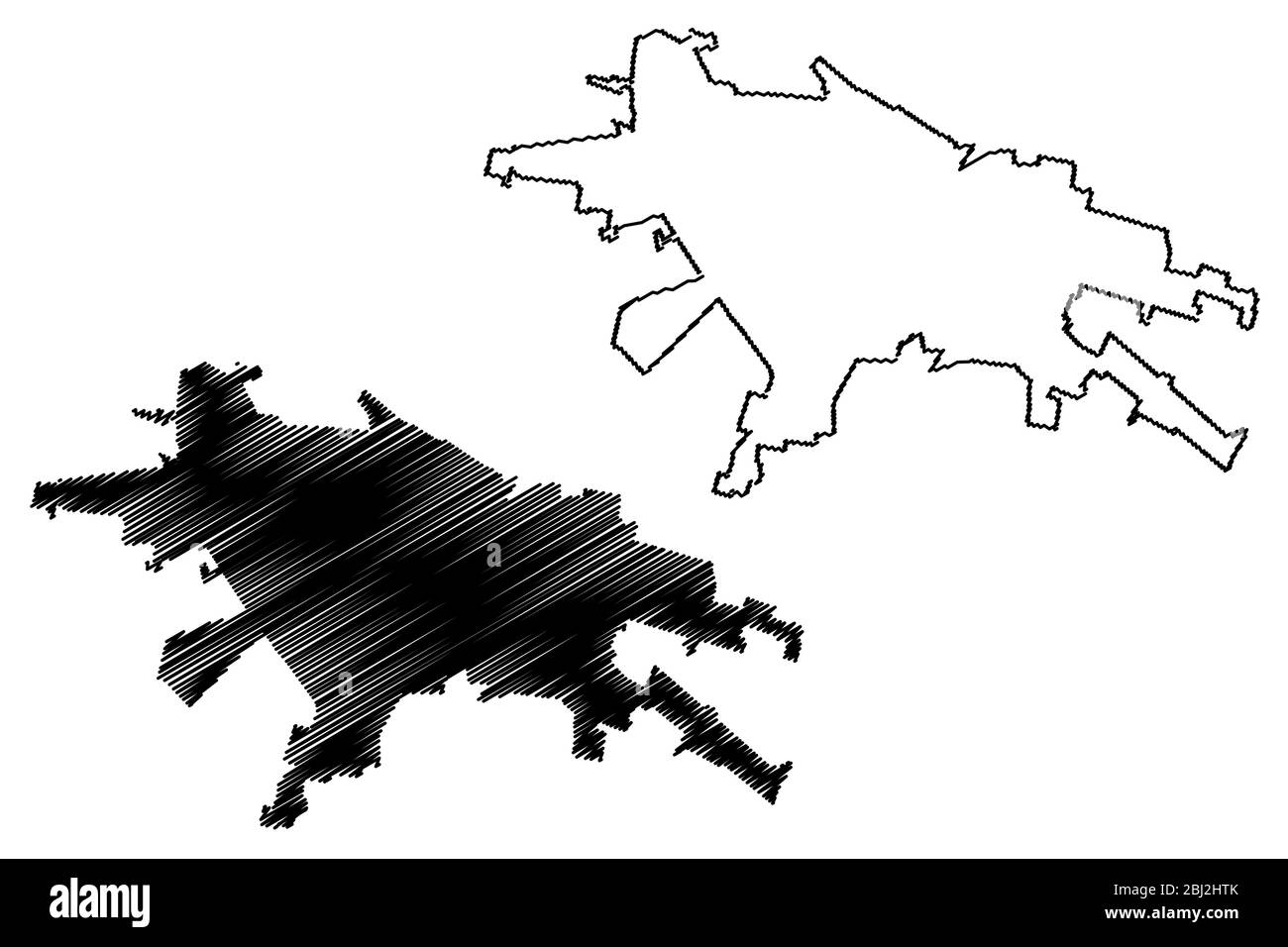 Piacenza City (Italian Republic, Italy, Emilia-Romagna) map vector illustration, scribble sketch City of Plaisance map Stock Vector