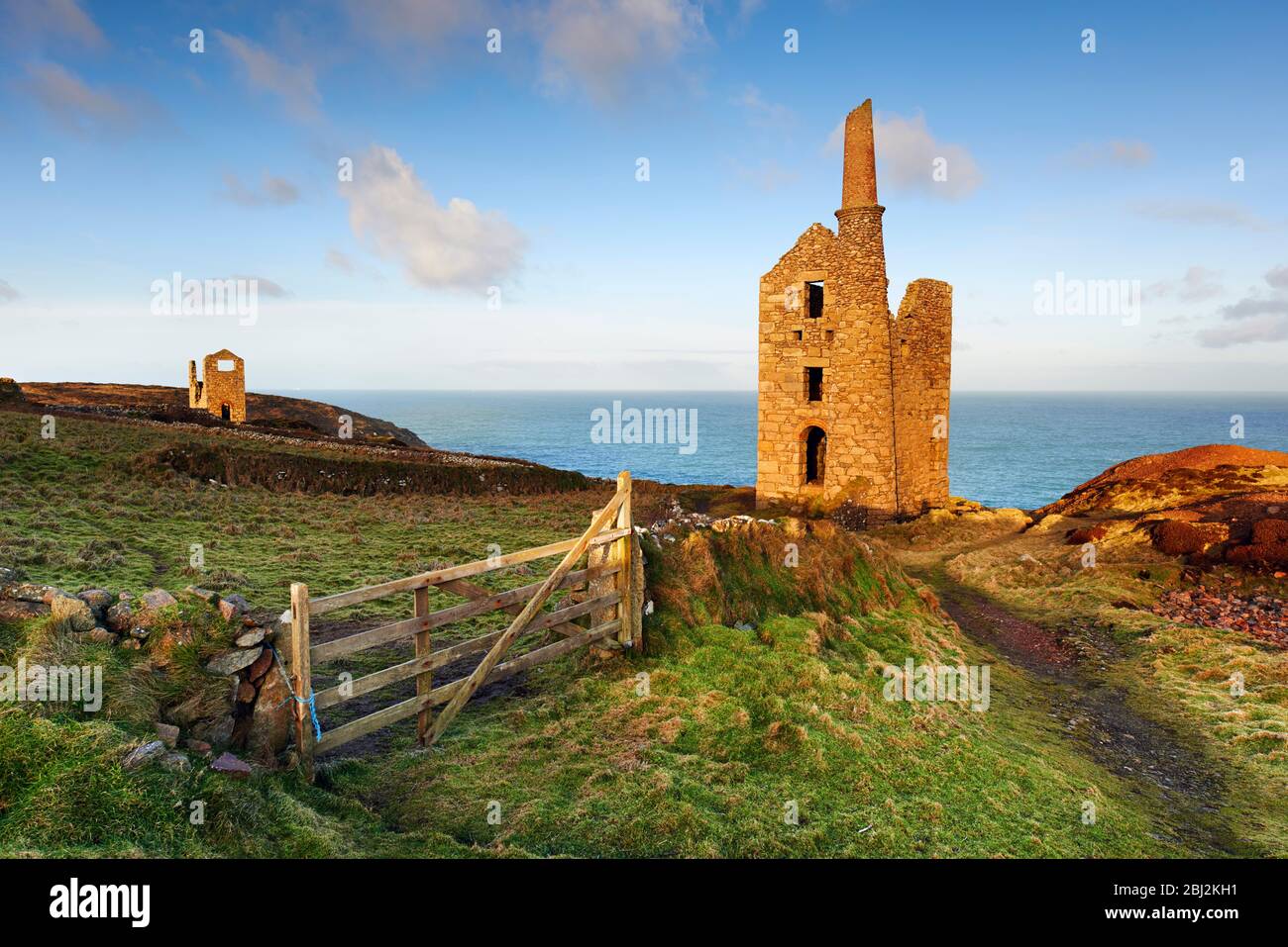 Wheal Owles mine used in the production of the Poldark TV series where it was known as Wheal Leisure. Stock Photo