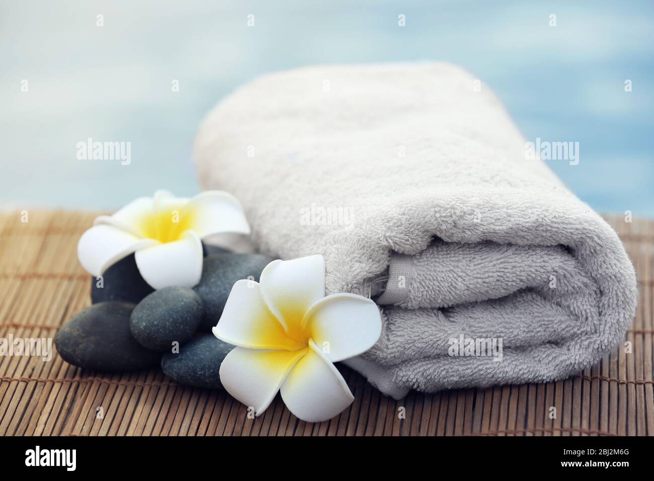 Set of relaxing things on wattled background Stock Photo - Alamy