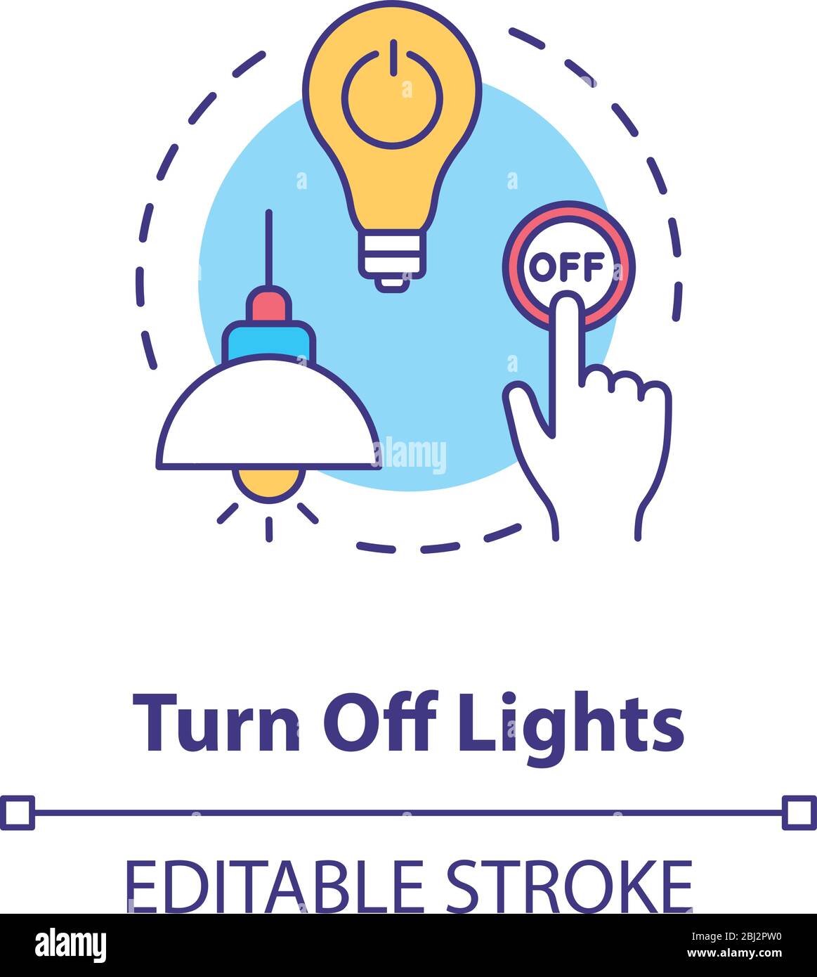 Turn off light concept icon Stock Vector Image & Art - Alamy